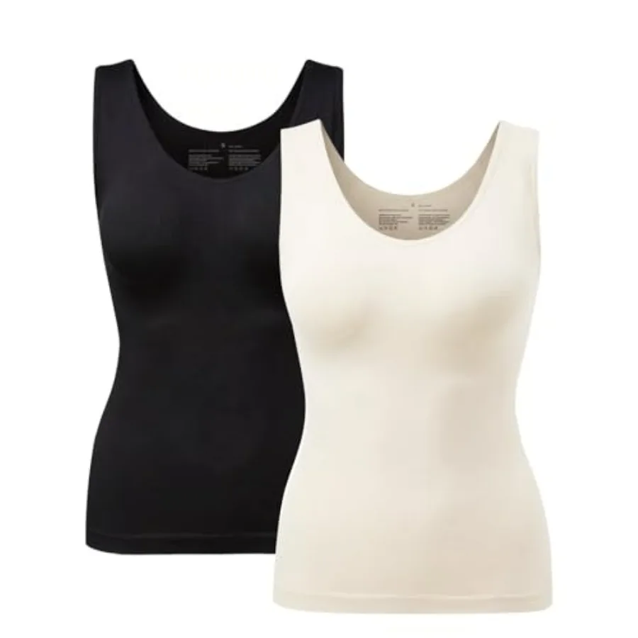 ATTLADY Womens Tummy Control Shapewear Tank Cami, 2 Pack Body Shaper Camisole, Compression Tank Top for Daily Wear and Layering
ATTLADY Womens Tummy Control Shapewear Tank Cami, 2 Pack Body Shaper Camisole, Compression Tank Top for Daily Wear and Layering
