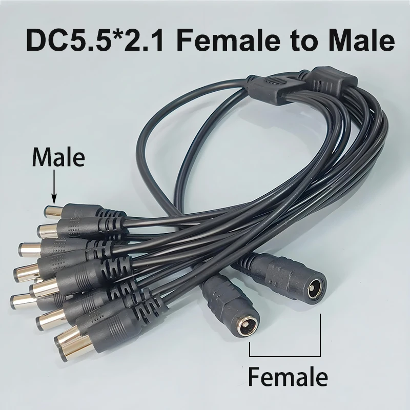 1PCS DC5.5mm*2.1mm Power Female to 2 3 4 5 6 8 Male Way Splitter Adapter Connector Plug Cable For CCTV Camera LED Light Monitor
1PCS DC5.5mm*2.1mm Power Female to 2 3 4 5 6 8 Male Way Splitter Adapter Connector Plug Cable For CCTV Camera LED Light Monitor