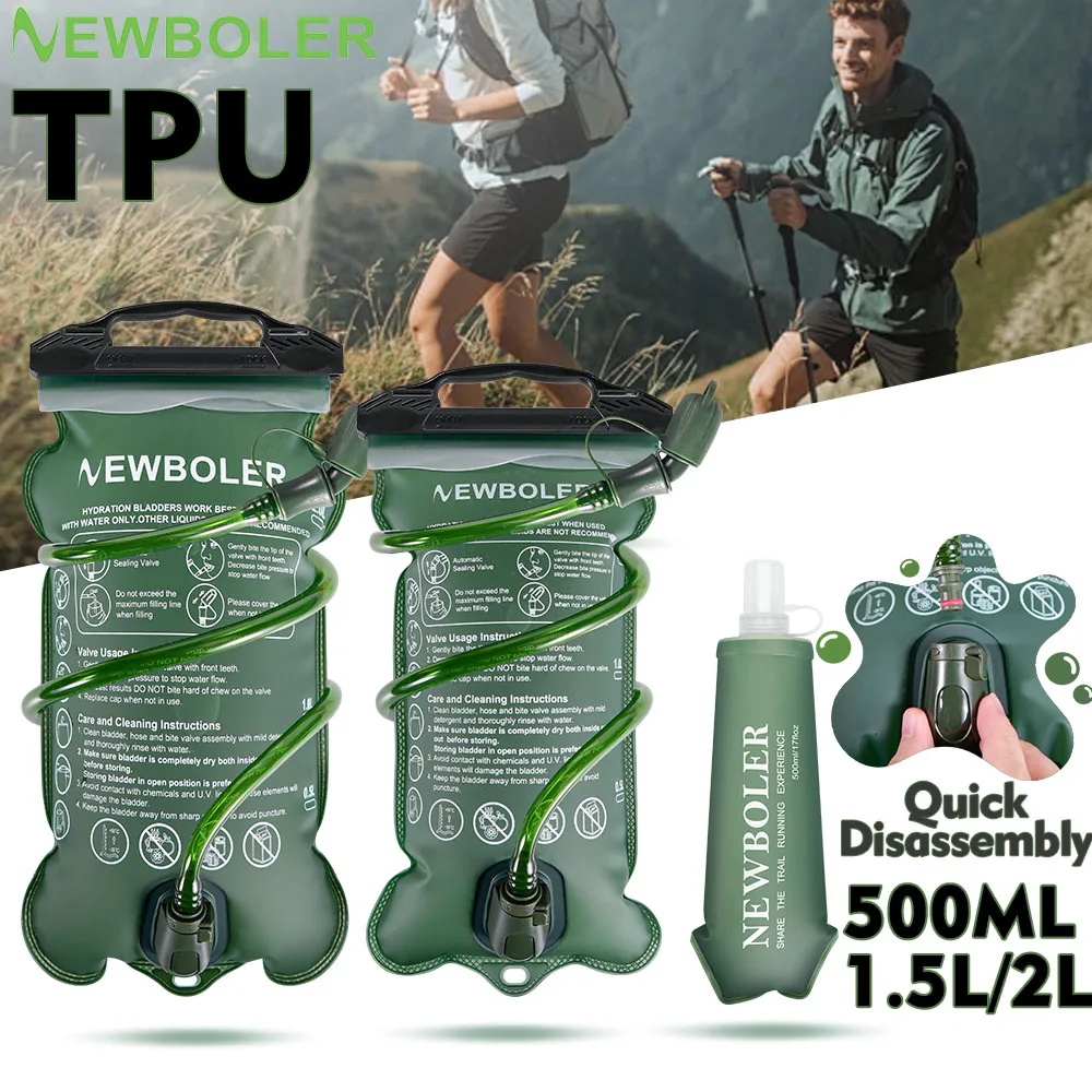 New TPU One click quick release water bag 500ML-1.5L-2L mountain backpack leak proof water bag, suitable for camping and hiking
New TPU One click quick release water bag 500ML-1.5L-2L mountain backpack leak proof water bag, suitable for camping and hiking