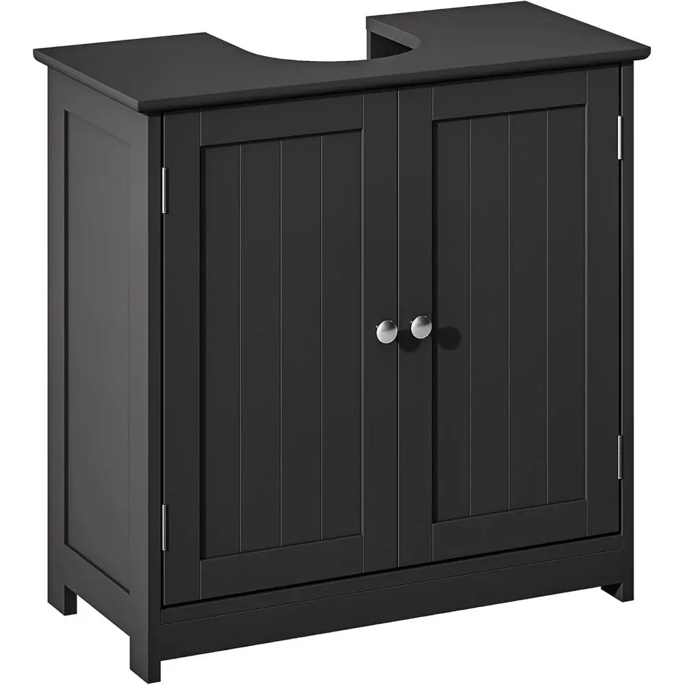 23.5 Freestanding Pedestal Sink Storage Cabinet with U-Shape Cutout and Adjustable Shelves, Black
23.5 Freestanding Pedestal Sink Storage Cabinet with U-Shape Cutout and Adjustable Shelves, Black