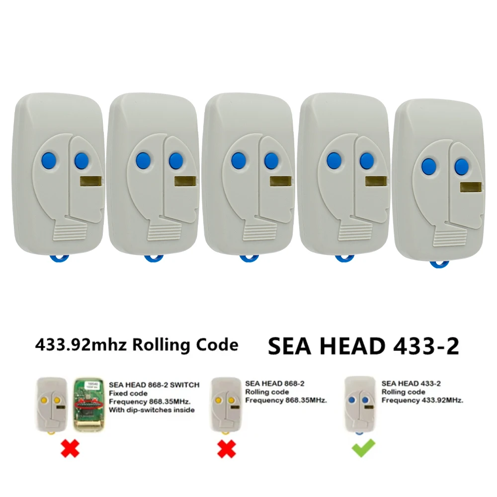 5pcs SEA Head 433-2 / 433-4 Garage Gate Remote Control 433.92MHz Rolling Code SEA 433 2 4 handheld transmitter Replacement
5pcs SEA Head 433-2 / 433-4 Garage Gate Remote Control 433.92MHz Rolling Code SEA 433 2 4 handheld transmitter Replacement