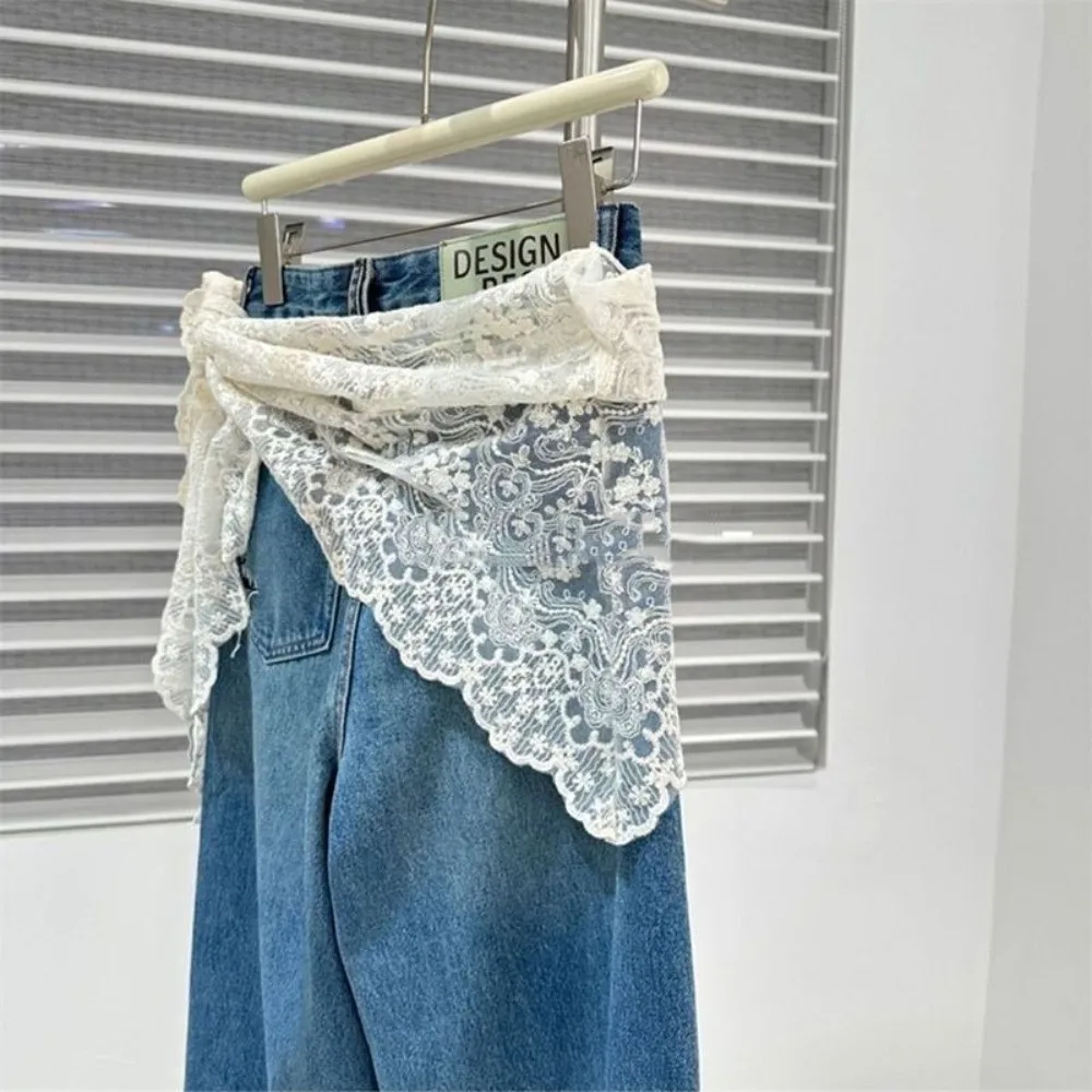Lace Up Triangle Hip Scarf Detachable White Lace Trim Crochet Short Skirt Wrap Layered Design Sweet Embroidery Waist Belt Outing
Lace Up Triangle Hip Scarf Detachable White Lace Trim Crochet Short Skirt Wrap Layered Design Sweet Embroidery Waist Belt Outing