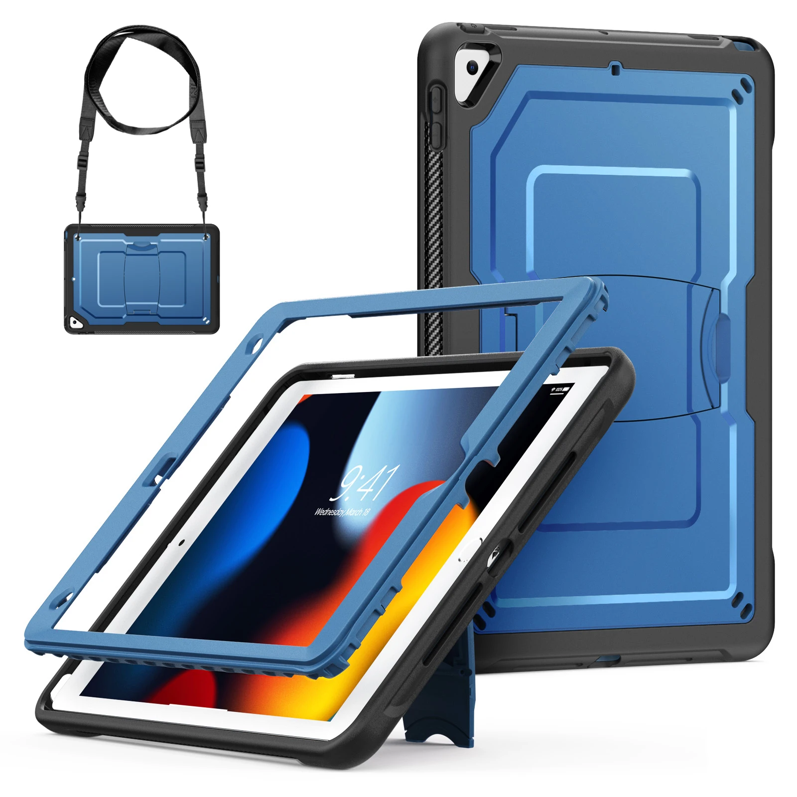 Kickstand PC + TPE Tablet Case with Shoulder Strap For iPad 10.2 (2021) / (2020) / (2019) / Air 10.5 inch (2019) / Pro 1
Kickstand PC + TPE Tablet Case with Shoulder Strap For iPad 10.2 (2021) / (2020) / (2019) / Air 10.5 inch (2019) / Pro 1