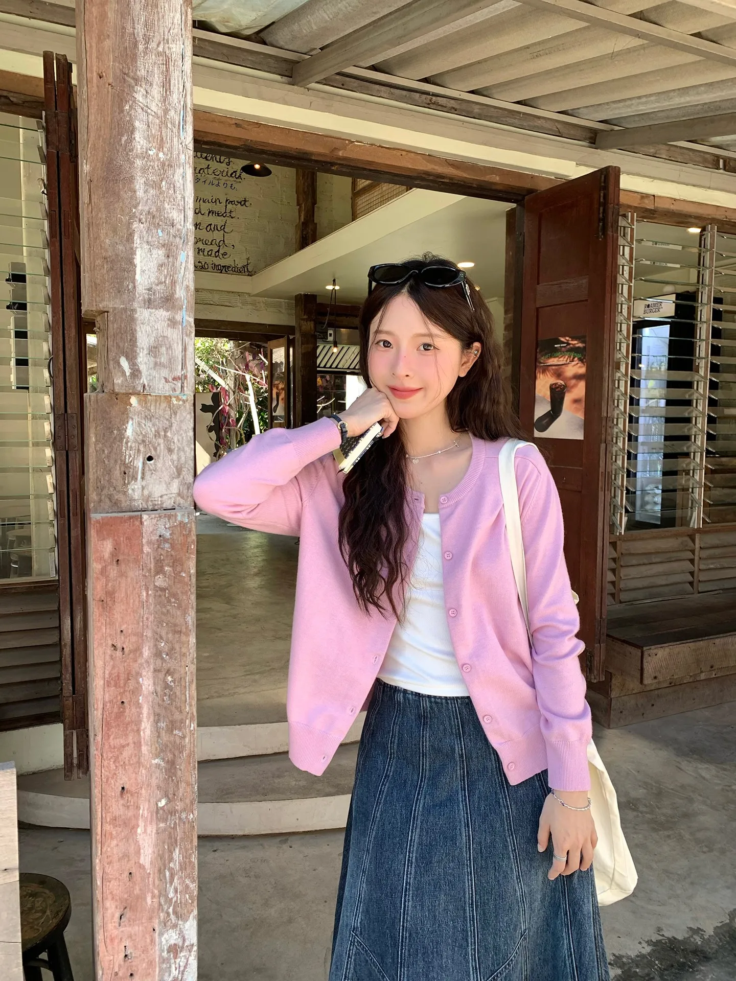 WHYSTUDIO Girl's Cherry Blossom Pink round Neck Knitted Open Cardigan Casual Simple Style Spring New Arrival Women's Top
WHYSTUDIO Girl's Cherry Blossom Pink round Neck Knitted Open Cardigan Casual Simple Style Spring New Arrival Women's Top