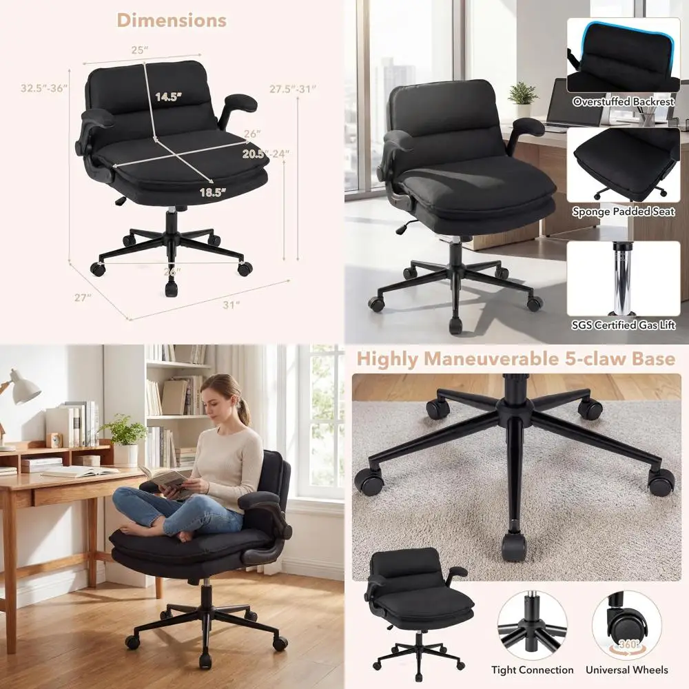 Ergonomic Swivel Office Chair with Padded Seat and Adjustable Height, Suitable for Home or Office (Charcoal Black)
Ergonomic Swivel Office Chair with Padded Seat and Adjustable Height, Suitable for Home or Office (Charcoal Black)