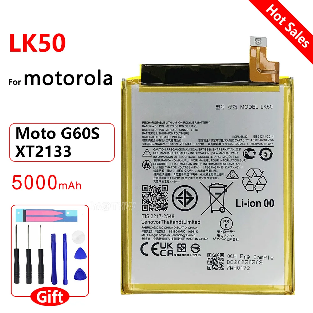Original LK50 5000mAh Battery For Motorola Moto G60S XT2133 mobile Phone replacement Batteries Batteria +tools
Original LK50 5000mAh Battery For Motorola Moto G60S XT2133 mobile Phone replacement Batteries Batteria +tools