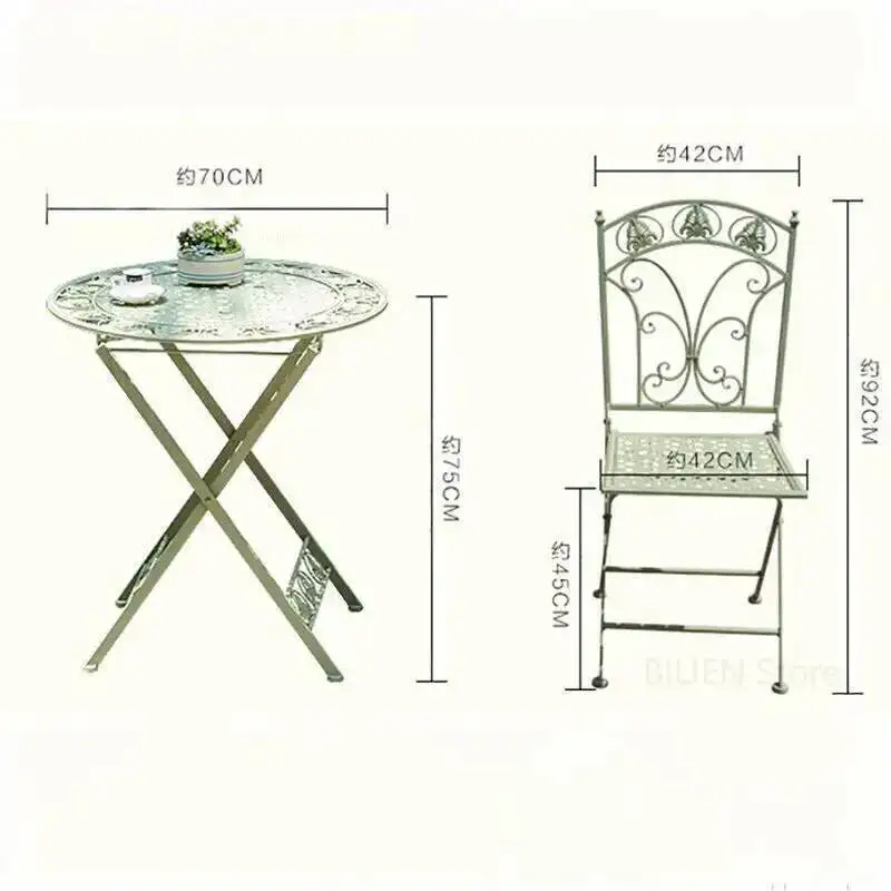 Outdoor Garden Furniture Sets Iron Table Folding and Chair Nordic patio furniture Balcony Lounge Table and Chair Three-piece Set
Outdoor Garden Furniture Sets Iron Table Folding and Chair Nordic patio furniture Balcony Lounge Table and Chair Three-piece Set