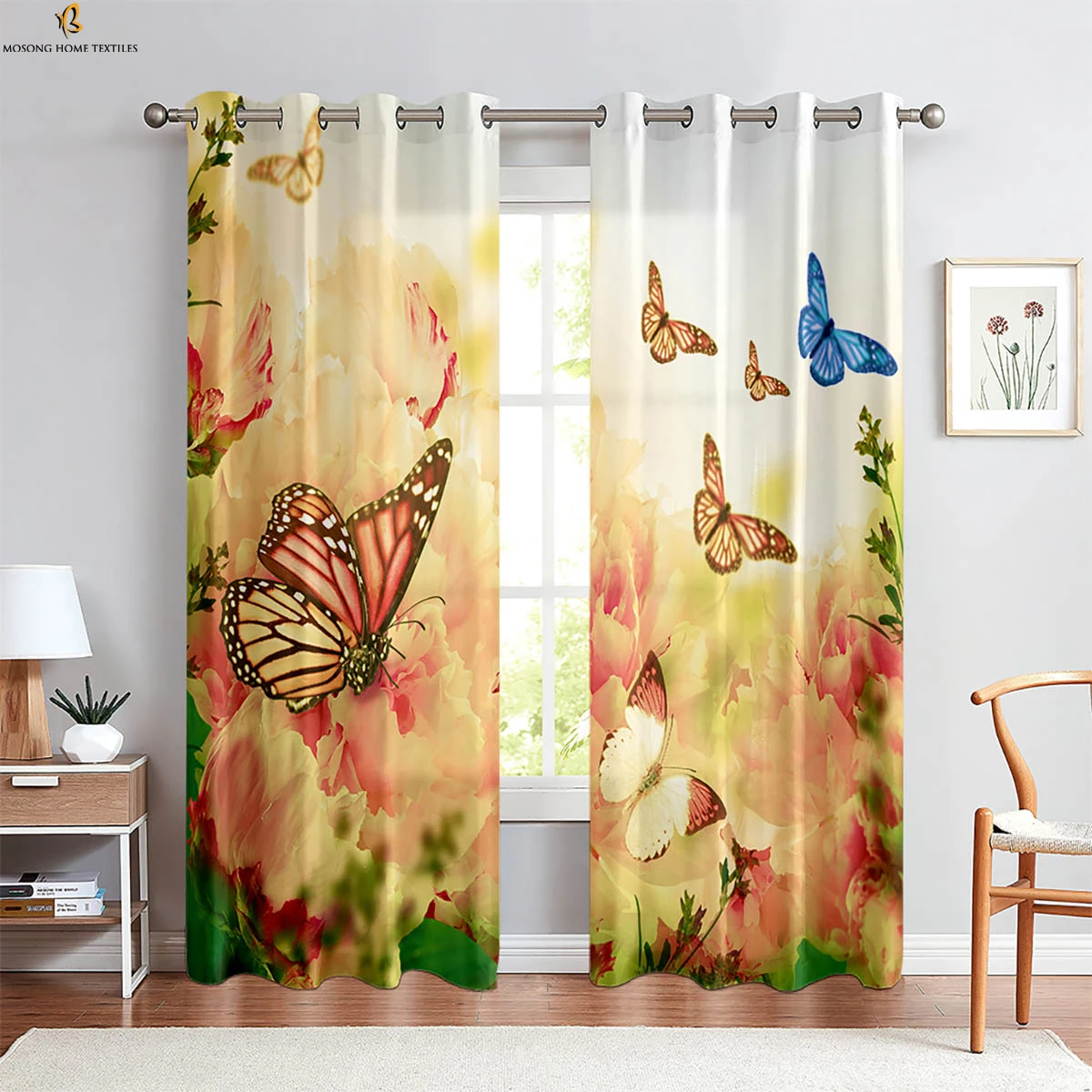 Flower Butterfly Print Curtains Polyester Fiber Pastoral Style Curtains Bedroom Living Room Study Kitchen Decorative Curtains
Flower Butterfly Print Curtains Polyester Fiber Pastoral Style Curtains Bedroom Living Room Study Kitchen Decorative Curtains