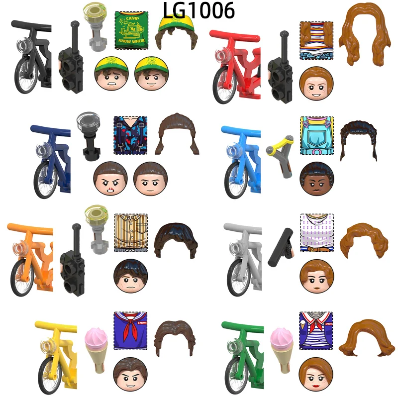 LG1006 Stranger Dustin Max Eleven Erica Sinclair Майк Нэнси Стив Робин Вещи Модель Блоки MOC Набор кирпичей Подарки Игрушки
LG1006 Stranger Dustin Max Eleven Erica Sinclair Майк Нэнси Стив Робин Вещи Модель Блоки MOC Набор кирпичей Подарки Игрушки