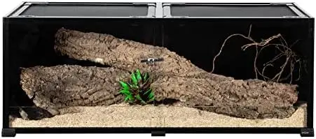 REPTI ZOO 68 Gal Black-Tinted Eco Glass Terrarium 48"x18"x18" for Bearded Dragon, Ball Python, Snake – Sliding Door & Top Vent
REPTI ZOO 68 Gal Black-Tinted Eco Glass Terrarium 48"x18"x18" for Bearded Dragon, Ball Python, Snake – Sliding Door & Top Vent