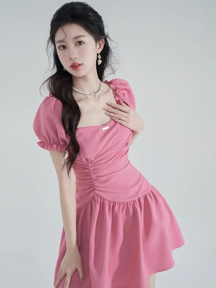 Women's Rose Red Square Collar Mid-Length Dress Fashionable All-Matching French Summer Ruffled Pleated Temperament Waist-Tight
Women's Rose Red Square Collar Mid-Length Dress Fashionable All-Matching French Summer Ruffled Pleated Temperament Waist-Tight
