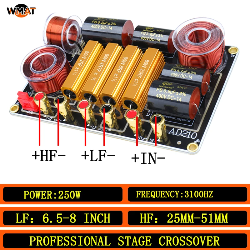 210/Bookshelf Speaker Crossover 2Audio 250W For 6.5-8 Inch Woofer & 25-51mm Tweeter 3100Hz Point Hi-Fi Home/Car Crossover 2Way
210/Bookshelf Speaker Crossover 2Audio 250W For 6.5-8 Inch Woofer & 25-51mm Tweeter 3100Hz Point Hi-Fi Home/Car Crossover 2Way