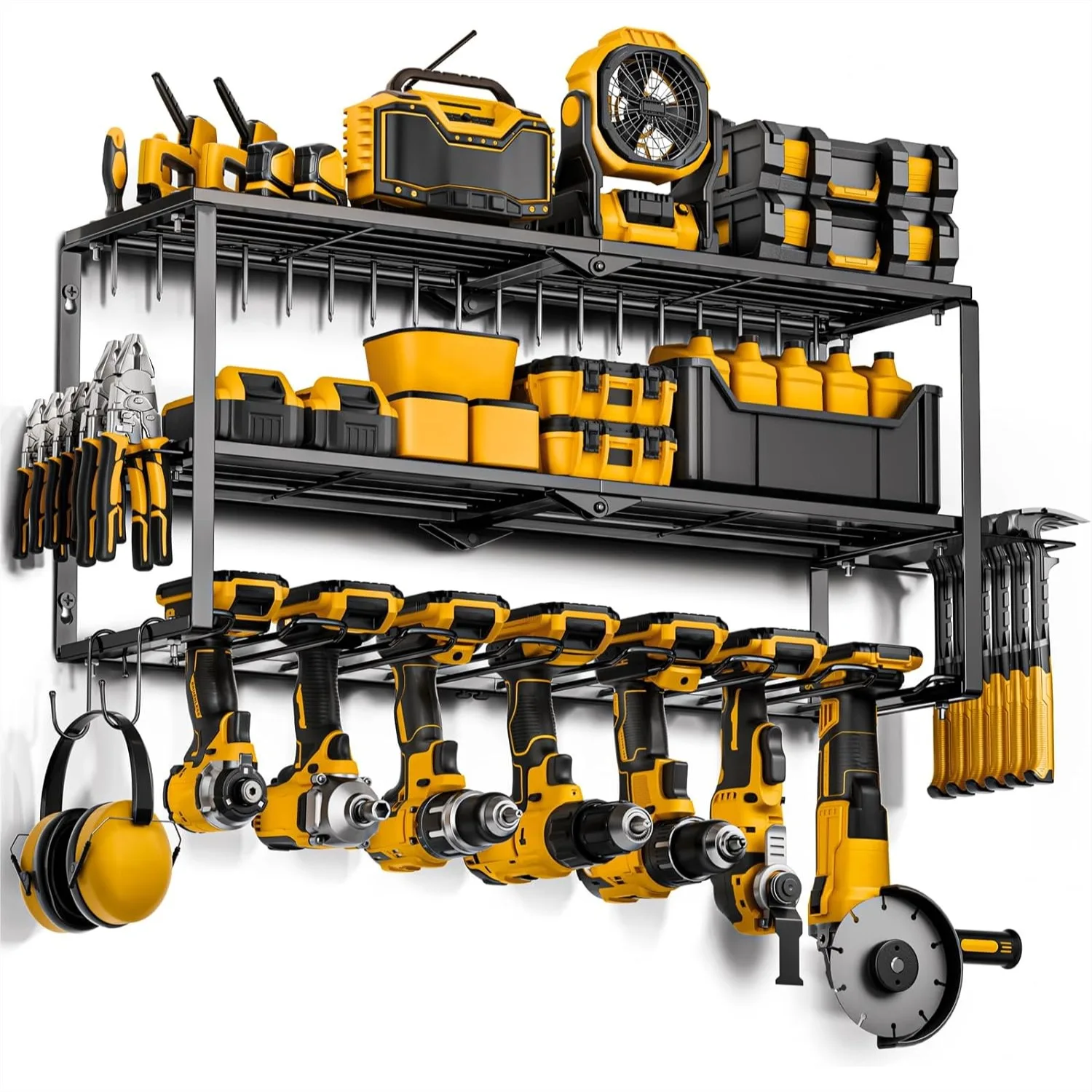 Heavy Duty Power Tool Organizer Wall Mount with 7-Slot Capacity, 150LBS Load, All-in-One Workshop Storage for Garage and Shed
Heavy Duty Power Tool Organizer Wall Mount with 7-Slot Capacity, 150LBS Load, All-in-One Workshop Storage for Garage and Shed