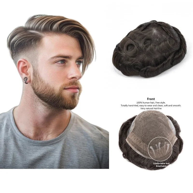 Men's Hair System OCT Model | 100% Human Hair Toupee Lace+PU Base For Maximum Breathability & Strong Hold
Men's Hair System OCT Model | 100% Human Hair Toupee Lace+PU Base For Maximum Breathability & Strong Hold