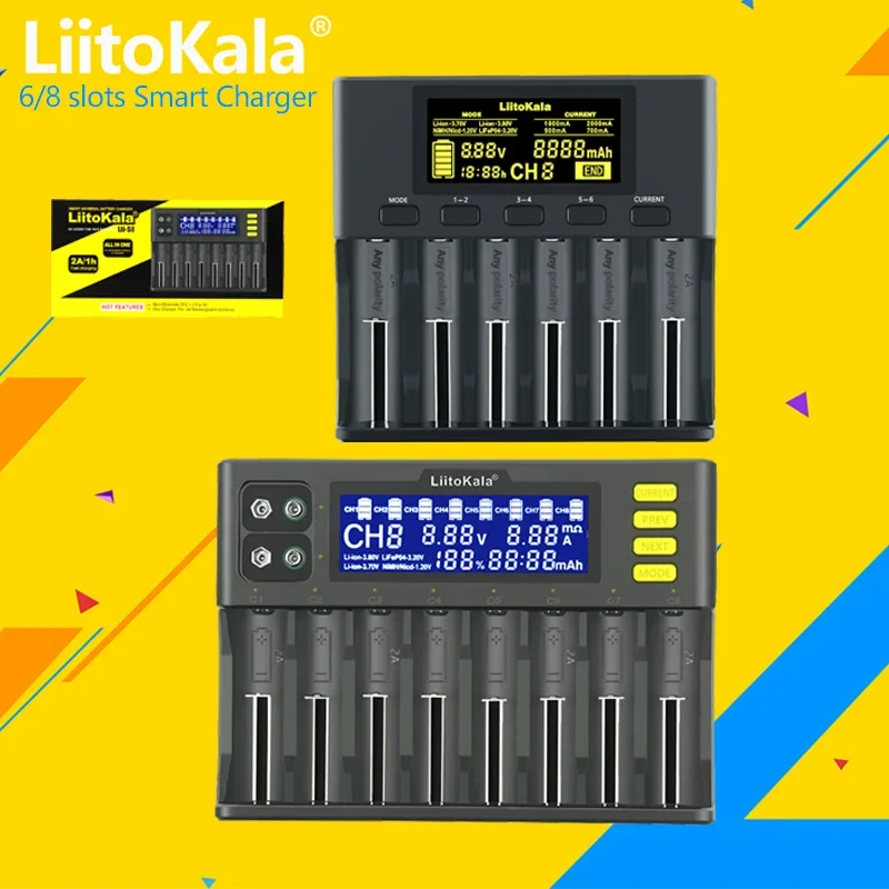 LiitoKala lii-S8 lii-S6 Lii-PD4 Lii-PD2 lii-S2 lii-S4 lii-402 lii-202 battery Charger 18650 26650 21700 lithium NiMH battery
LiitoKala lii-S8 lii-S6 Lii-PD4 Lii-PD2 lii-S2 lii-S4 lii-402 lii-202 battery Charger 18650 26650 21700 lithium NiMH battery