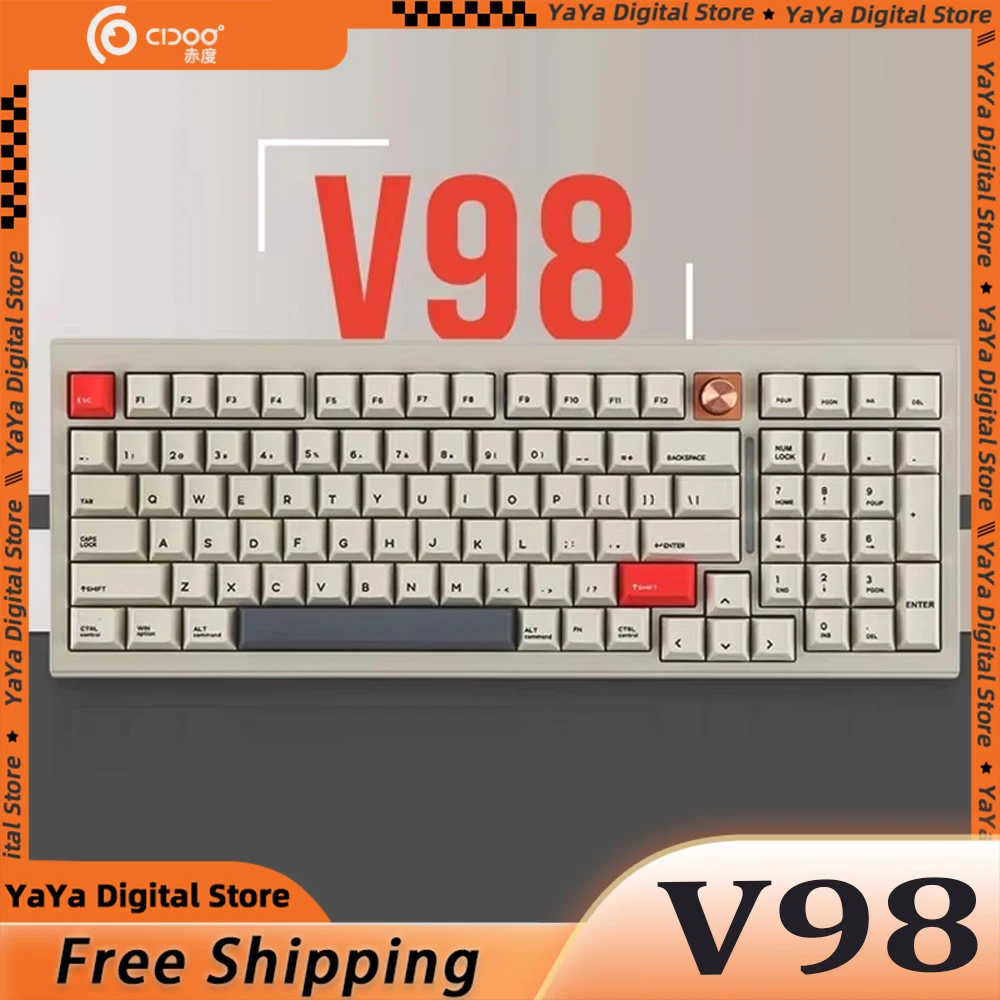 Cidoo V98 Mechanical Keyboard Aluminium Alloy Tri Mode Multifunctional Knob Bluetooth Wireless Keyboard Rgb Hot-Swap Via/Qmk Pc
Cidoo V98 Mechanical Keyboard Aluminium Alloy Tri Mode Multifunctional Knob Bluetooth Wireless Keyboard Rgb Hot-Swap Via/Qmk Pc