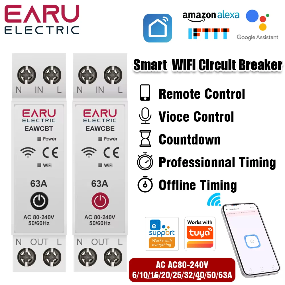1P 1P + N Wi-Fi умный автоматический выключатель реле времени дистанционное управление с помощью приложения Tuya Smart/eWeLink для Alexa Google Home Assistant
1P 1P + N Wi-Fi умный автоматический выключатель реле времени дистанционное управление с помощью приложения Tuya Smart/eWeLink для Alexa Google Home Assistant
