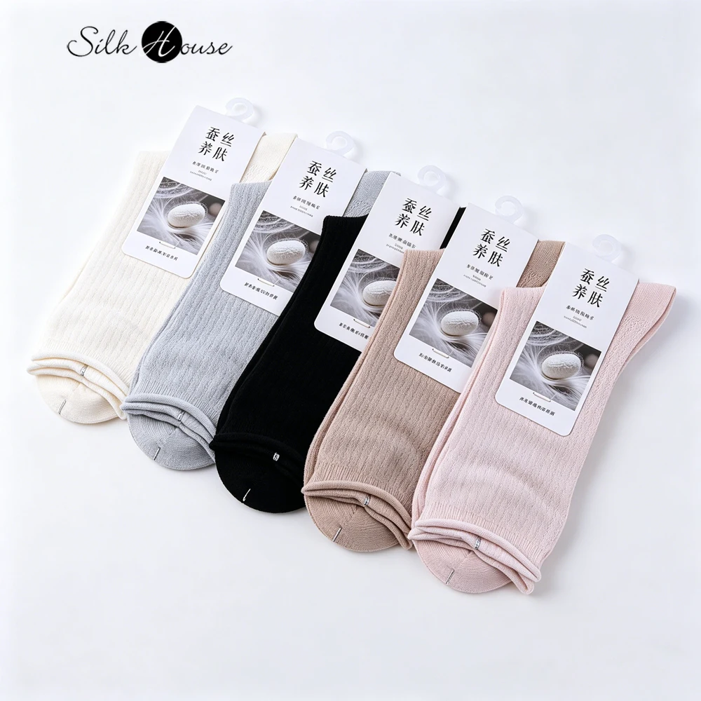 Women's Casual Summer New Natural Mulberry Silk High Elasticity Ribbed Rolled Edge Seamless Comfortable Breathable Socks
Women's Casual Summer New Natural Mulberry Silk High Elasticity Ribbed Rolled Edge Seamless Comfortable Breathable Socks