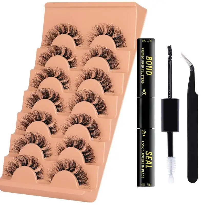 7 pairs of natural clustered eyelash extension set, eyelash bonding and sealing+eyelash specific clip
7 pairs of natural clustered eyelash extension set, eyelash bonding and sealing+eyelash specific clip