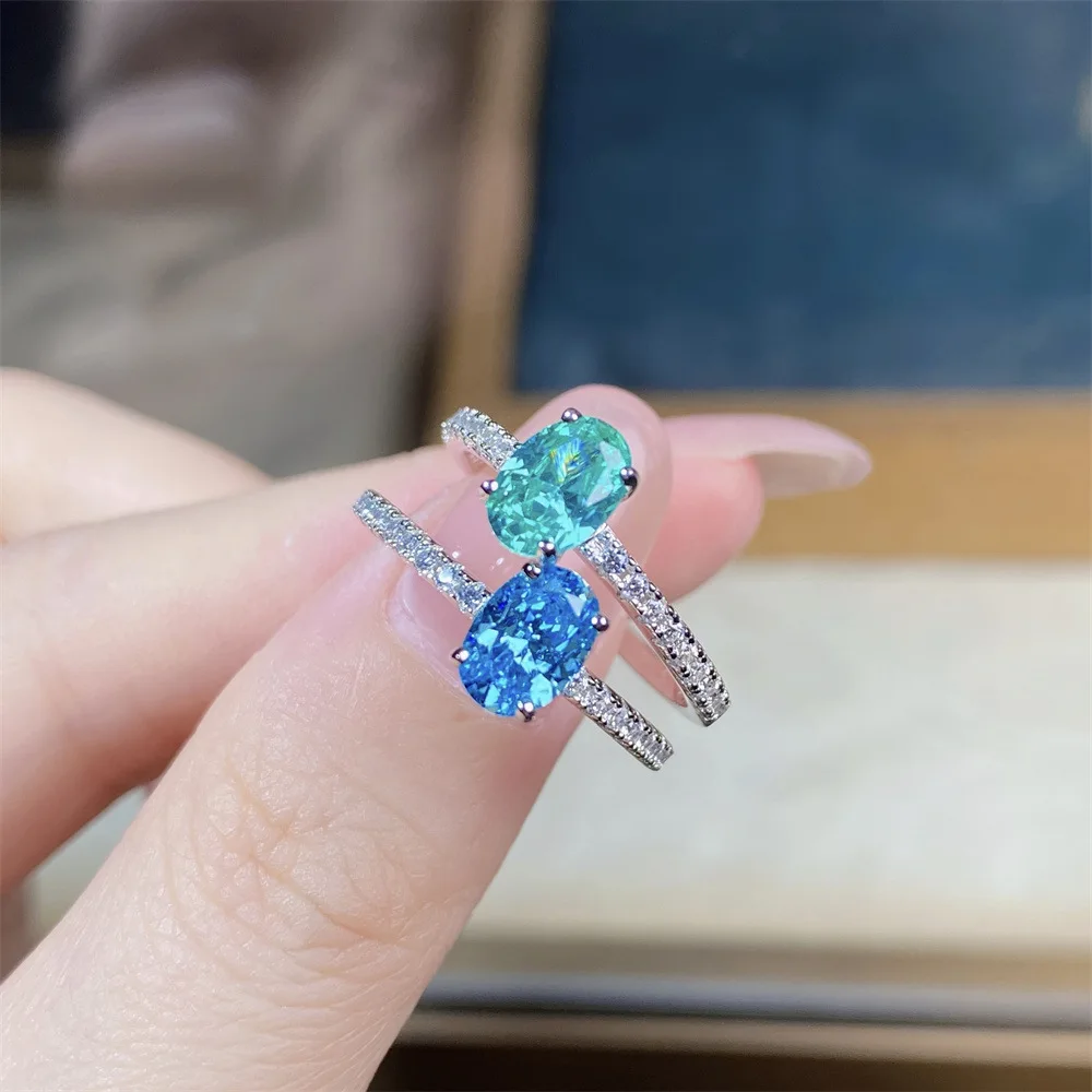 S925 sterling silver aquamarine ring women's high carbon diamond ring simple style wedding ring
S925 sterling silver aquamarine ring women's high carbon diamond ring simple style wedding ring