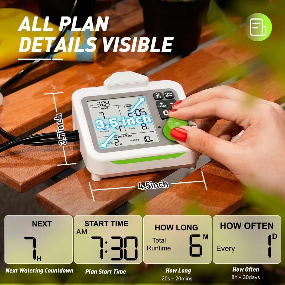 Smart LCD Water Tank Auto Drip Irrigation Kit Pump Cycle Soak Garden Automatic Sprinkler Controller Plants Save Watering System
Smart LCD Water Tank Auto Drip Irrigation Kit Pump Cycle Soak Garden Automatic Sprinkler Controller Plants Save Watering System