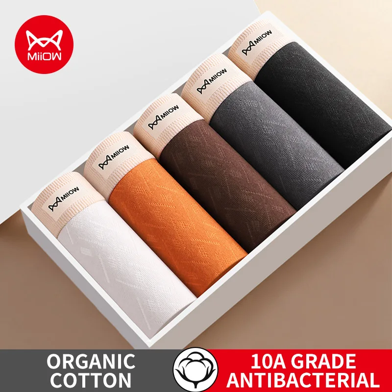 MiiOW 5Pcs Cotton Men's Panties 10A Antibacterial Crotch Man Underpants Breathable Mesh Men Underwear Softness Mens Boxer Briefs
MiiOW 5Pcs Cotton Men's Panties 10A Antibacterial Crotch Man Underpants Breathable Mesh Men Underwear Softness Mens Boxer Briefs