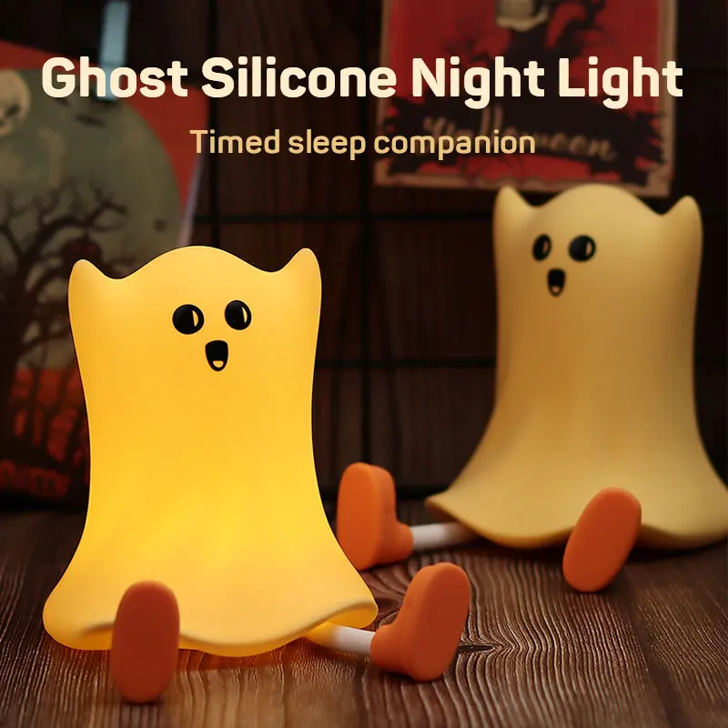 Ghost Silicone Night Light Halloween Lamp Pat 3-Levels Adjustable LED Lamp Timed Sleep Companion Desktop Decoration Kids Gift
Ghost Silicone Night Light Halloween Lamp Pat 3-Levels Adjustable LED Lamp Timed Sleep Companion Desktop Decoration Kids Gift