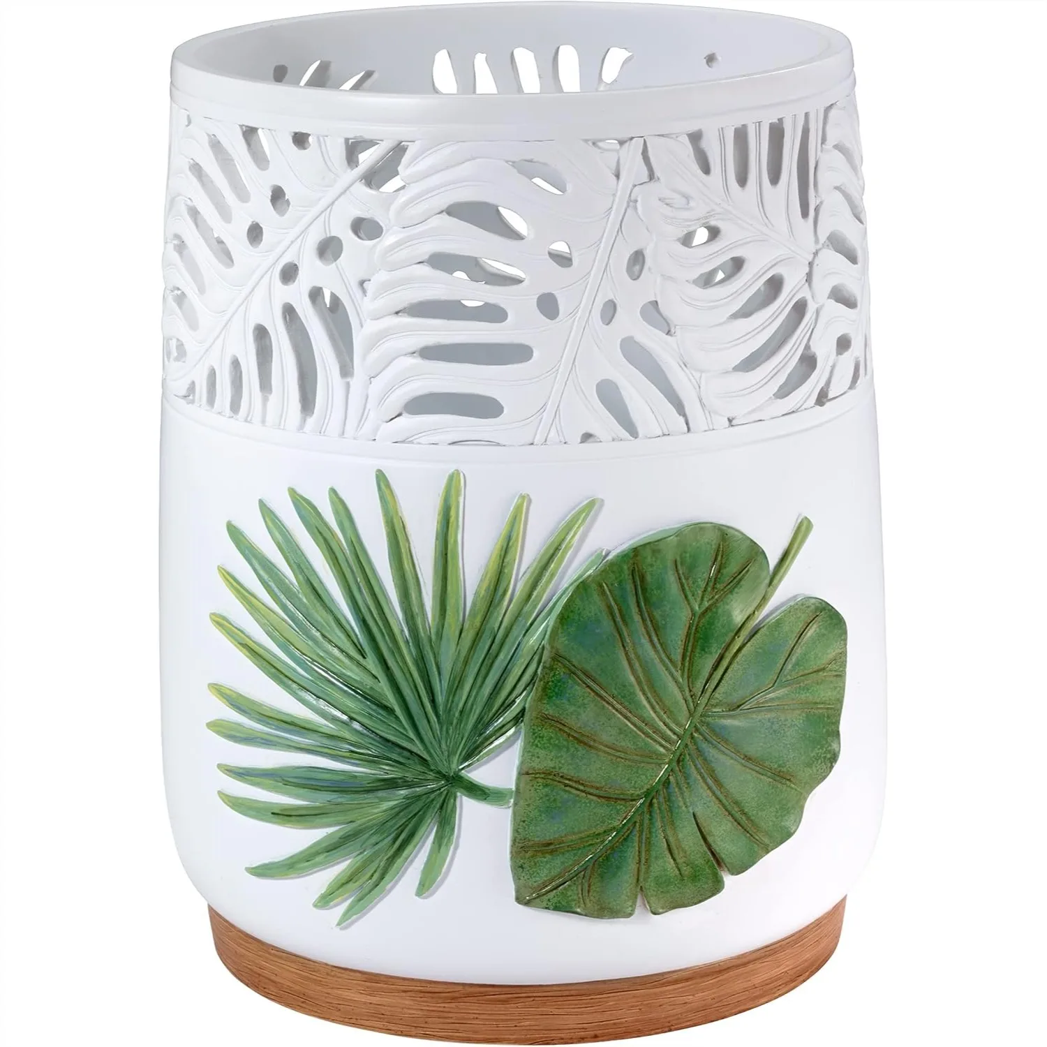 Decorative Waste Basket, Palm Tree Leaves Inspired Trash Can for Bathroom Home Decor
Decorative Waste Basket, Palm Tree Leaves Inspired Trash Can for Bathroom Home Decor