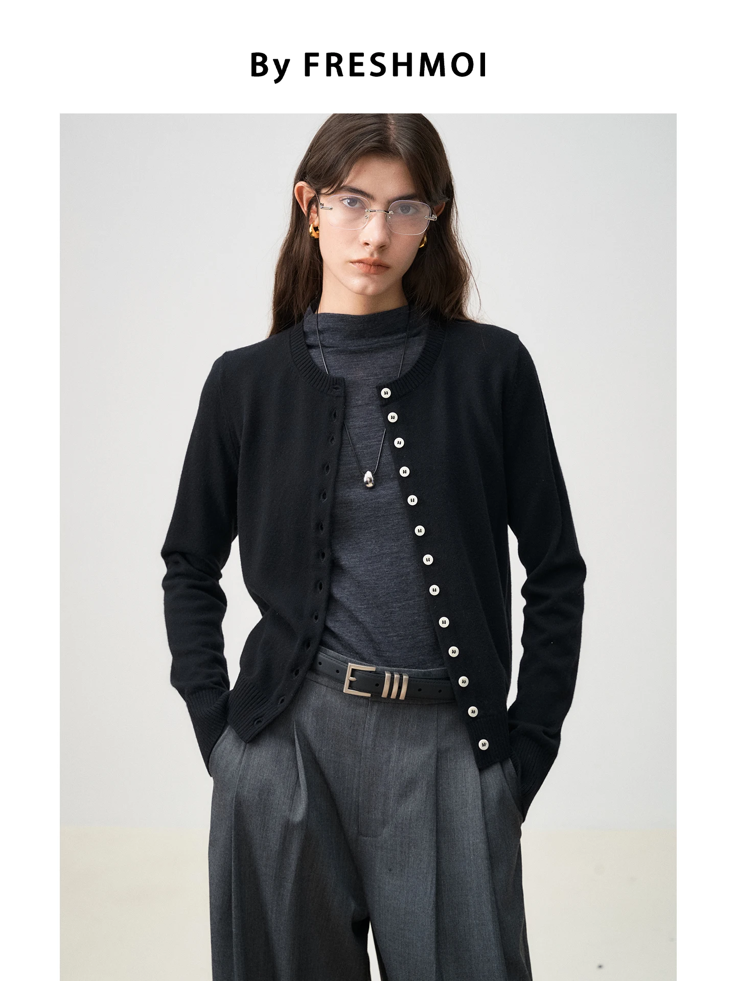 Fre Moi Merino ade Fine Wool round Ne Open Cardigan Slimming One Button Women's Knitted Sweater Soft Medium Thin L...
Fre Moi Merino ade Fine Wool round Ne Open Cardigan Slimming One Button Women's Knitted Sweater Soft Medium Thin L...