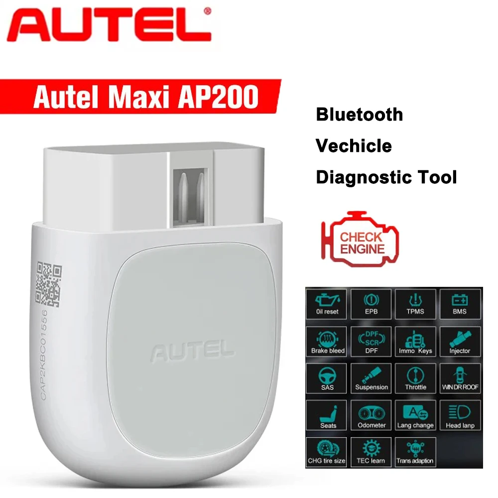 Автодиагностический прибор Autel MaxiAP AP200 Bluetooth с полным набором функций AutoVIN, TPMS, IMMO для самостоятельного использования, простой считыватель кодов OBD2
Автодиагностический прибор Autel MaxiAP AP200 Bluetooth с полным набором функций AutoVIN, TPMS, IMMO для самостоятельного использования, простой считыватель кодов OBD2