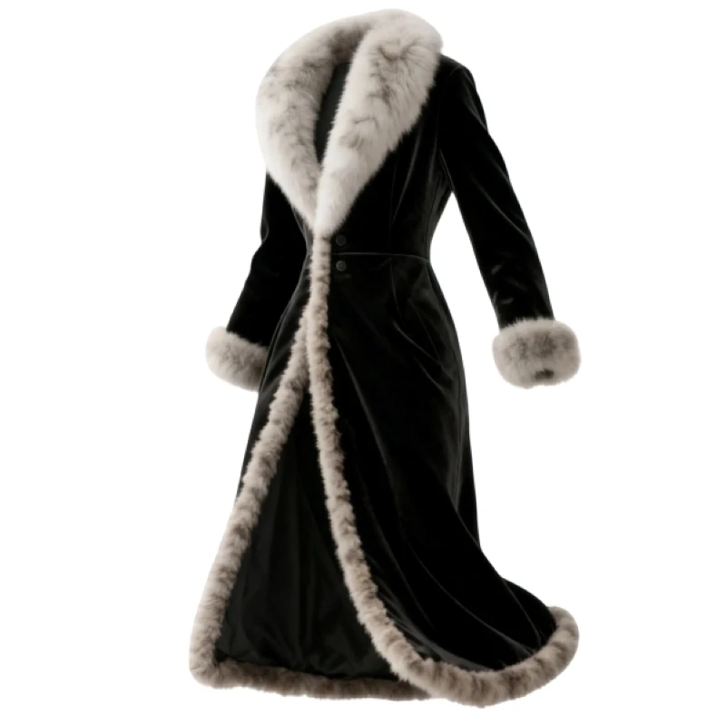 Women's retro collar jacket with plush sides and hairless interior
Women's retro collar jacket with plush sides and hairless interior