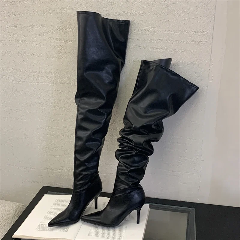 Eilyken/зимние женские сапоги выше колена с острым носком, пикантные ботильоны до бедра на тонком каблуке, обувь Zapatos De Mujer
Eilyken/зимние женские сапоги выше колена с острым носком, пикантные ботильоны до бедра на тонком каблуке, обувь Zapatos De Mujer