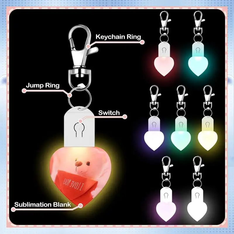 AD-10 Pieces LED Sublimation Blank Keychain Lighted Heart Shape Transfer Keychain Acrylic Heat Sublimation Blanks
AD-10 Pieces LED Sublimation Blank Keychain Lighted Heart Shape Transfer Keychain Acrylic Heat Sublimation Blanks