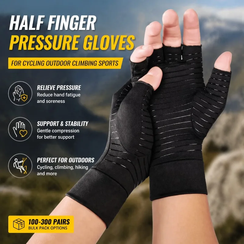 Black Half Finger Pressure Gloves For Cycling Outdoor Climbing Sports (100-300 Pairs)
Black Half Finger Pressure Gloves For Cycling Outdoor Climbing Sports (100-300 Pairs)