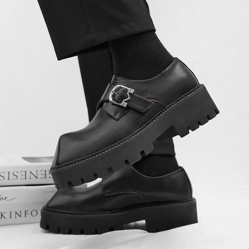 men's fashion pointed toe platform shoes genuine leather monk shoe black stylish loafers stage DJ rock dress designer footwear
men's fashion pointed toe platform shoes genuine leather monk shoe black stylish loafers stage DJ rock dress designer footwear