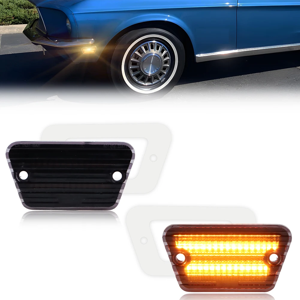 2Pcs Front Bumper Side Marker Light Reflector Light Corner Light Fender Light Turn Signal Light W/Full LED For 1968 Ford Mustang
2Pcs Front Bumper Side Marker Light Reflector Light Corner Light Fender Light Turn Signal Light W/Full LED For 1968 Ford Mustang