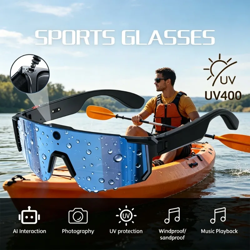 AI Smart Glasses With 800W HD Camera 4K Polarized Lens Bluetooth Call Translation For Cycling
AI Smart Glasses With 800W HD Camera 4K Polarized Lens Bluetooth Call Translation For Cycling