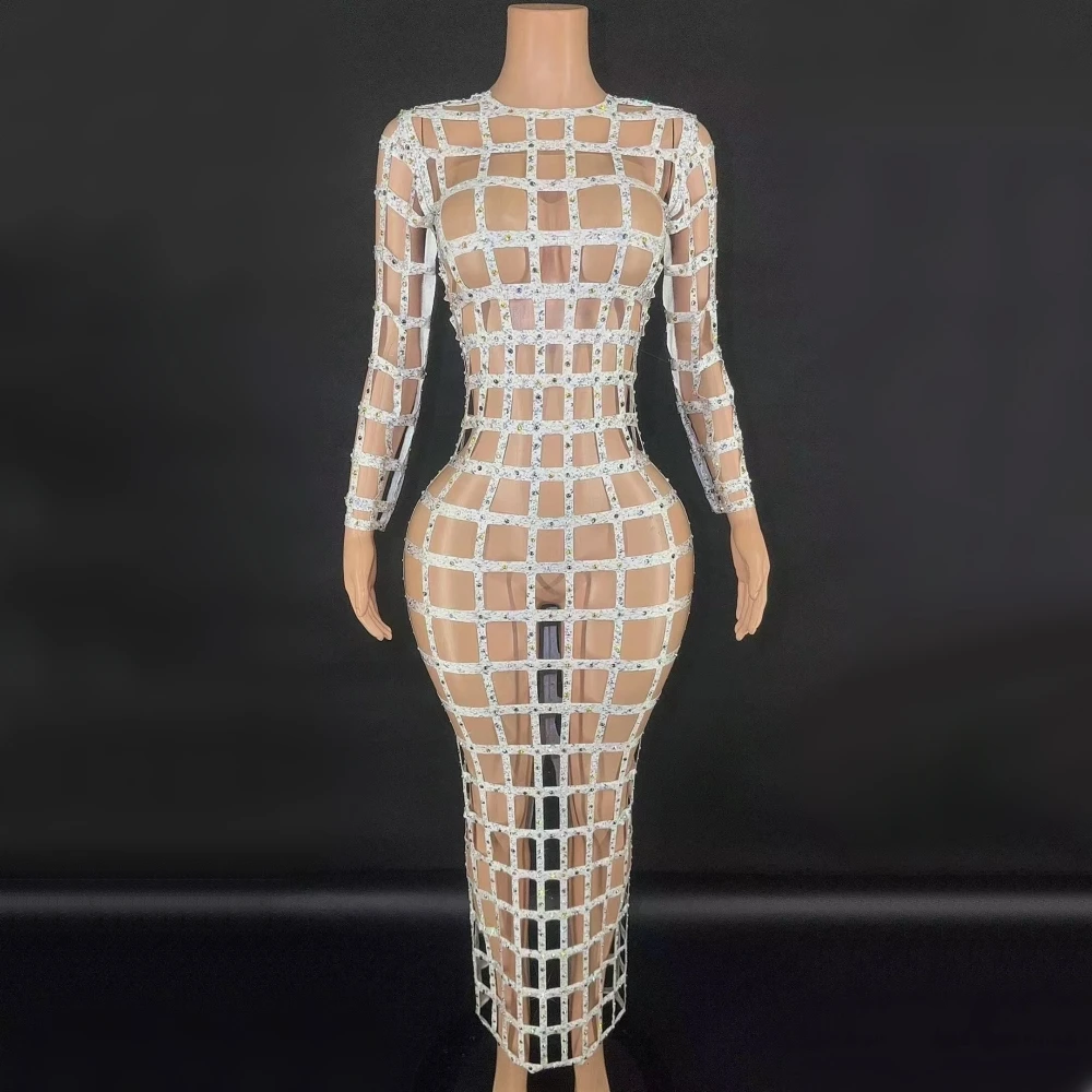 Long Sleeve Sexy Hollow Out Sheath Dress Fashion Evening Party Celebrate Dress Nightclub Performance Costume Stage Wear
Long Sleeve Sexy Hollow Out Sheath Dress Fashion Evening Party Celebrate Dress Nightclub Performance Costume Stage Wear