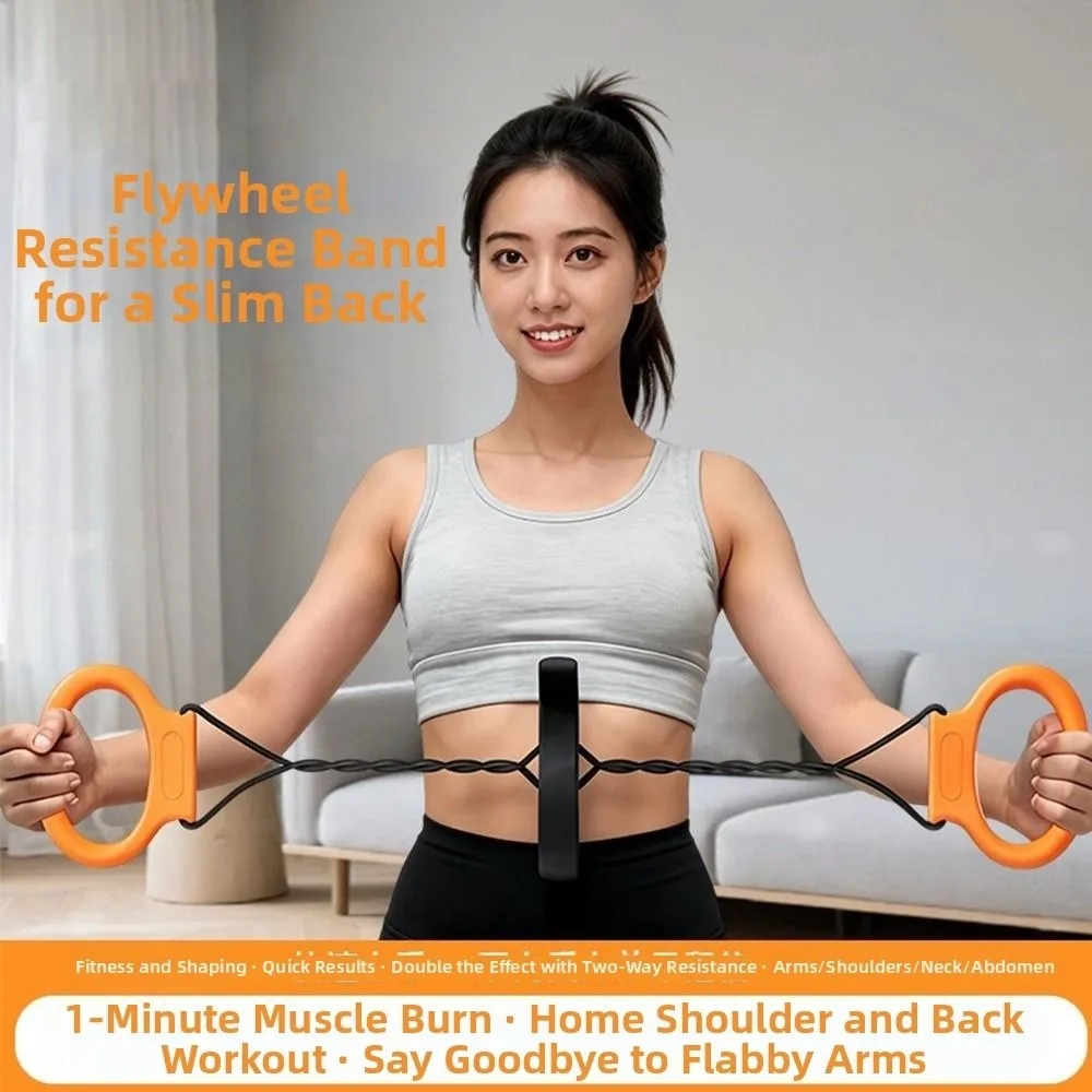 Adjustable Arm Chest Trainer Anti-Slip Handle Strength Trainer Chest Expander Flywheel Rotation Foldable