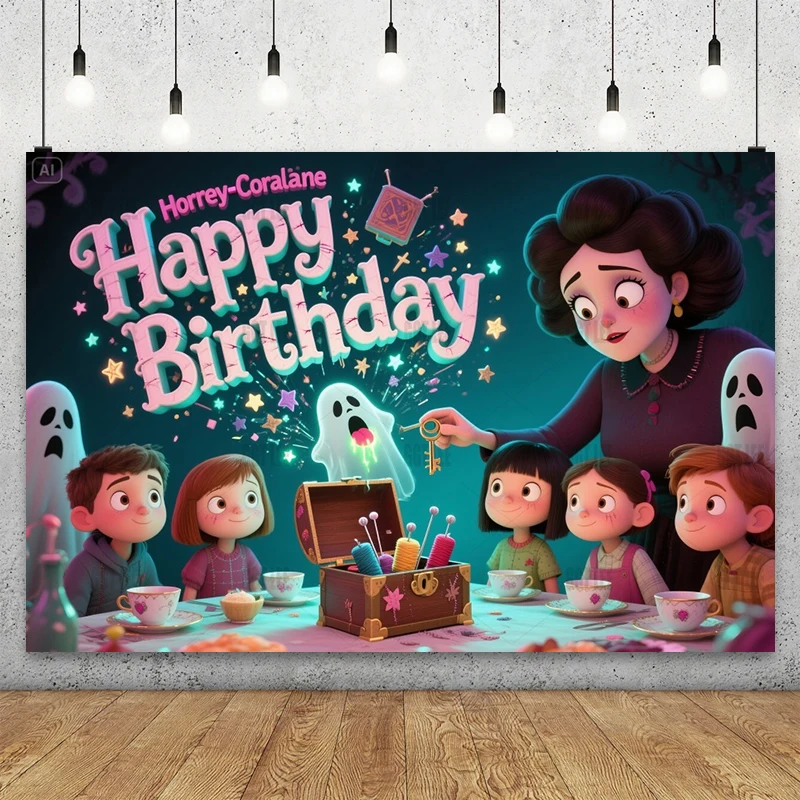 Disney Coraline Ghost Children Backdrop Coraline Beldam Banner Vinyl Decor Secret Key Happy Birthday Photography Background
Disney Coraline Ghost Children Backdrop Coraline Beldam Banner Vinyl Decor Secret Key Happy Birthday Photography Background