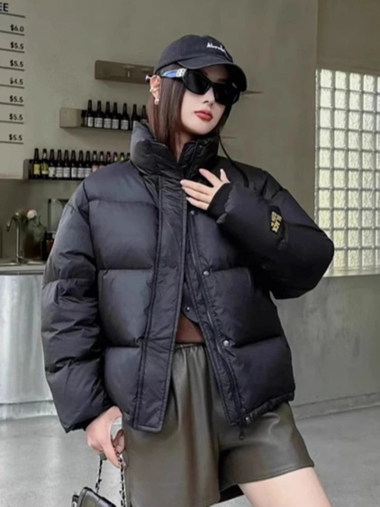 90% белая куртка на утином пуху, зимние теплые толстые короткие парки, женские корейские повседневные пальто с воротником-стойкой, женское пальто-пуховик, верхняя одежда 
90% белая куртка на утином пуху, зимние теплые толстые короткие парки, женские корейские повседневные пальто с воротником-стойкой, женское пальто-пуховик, верхняя одежда