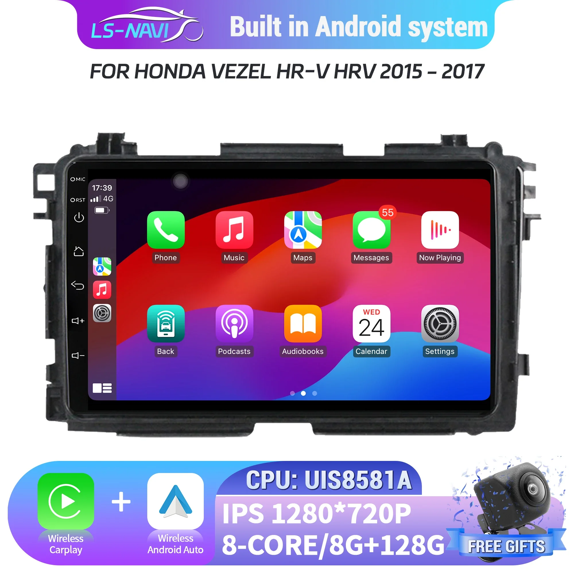 For Honda Vezel HR-V HRV 2015-2017 Car Radio Multimedia 4G GPS Android 14 Wireless Carplay Navigation Head Unit Screen Stereo
For Honda Vezel HR-V HRV 2015-2017 Car Radio Multimedia 4G GPS Android 14 Wireless Carplay Navigation Head Unit Screen Stereo