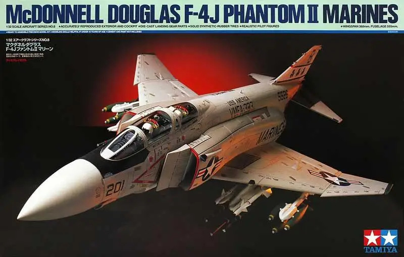 TAMIYA TA60308 1/32 Scale McDollell Douglas F-4J Phantom II Marines (Plastic model)
TAMIYA TA60308 1/32 Scale McDollell Douglas F-4J Phantom II Marines (Plastic model)