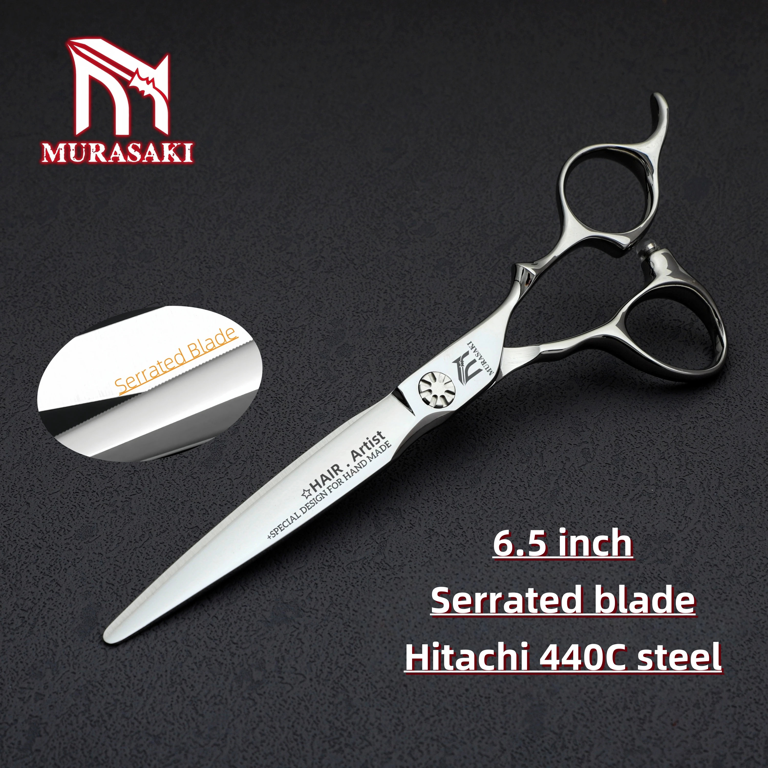 MURASAKI Professional hairdressing scissors,6.5-6.8 inches Serrated blade scissors,High-end Japanese steel hair cutting machines
MURASAKI Professional hairdressing scissors,6.5-6.8 inches Serrated blade scissors,High-end Japanese steel hair cutting machines