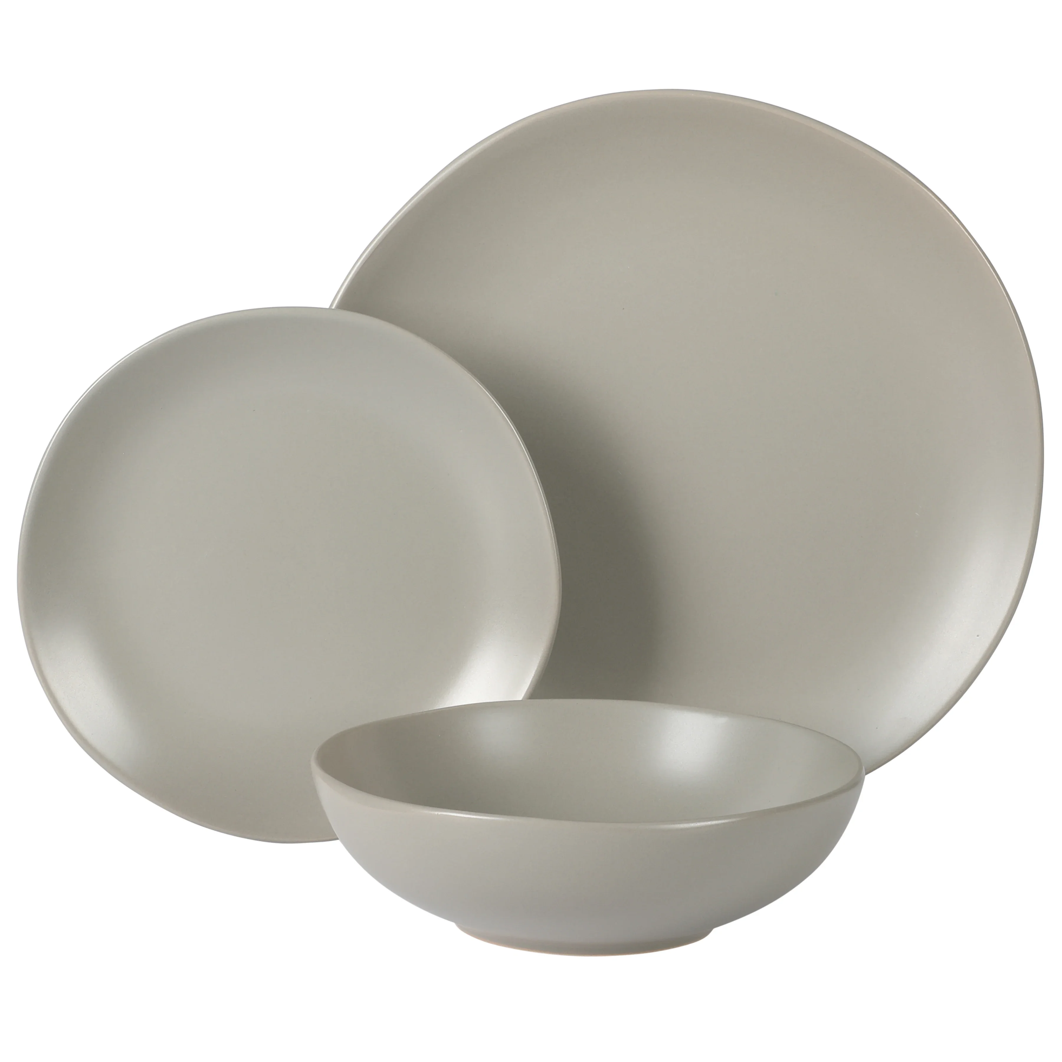 12-piece matte grey stoneware dinnerware set for everyday dining and entertaining
12-piece matte grey stoneware dinnerware set for everyday dining and entertaining