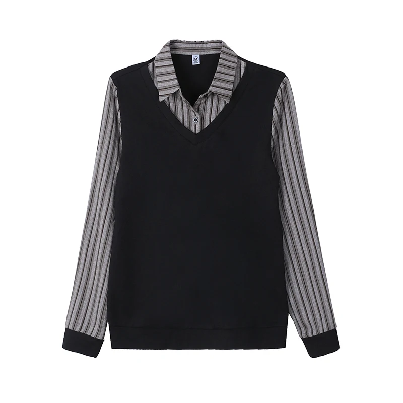 New Fashion Fake Two Piece Long Sleeved Shirt For Women In Spring And Autumn Mom Knitted Shirt Splicing Casual Versatile Top
New Fashion Fake Two Piece Long Sleeved Shirt For Women In Spring And Autumn Mom Knitted Shirt Splicing Casual Versatile Top