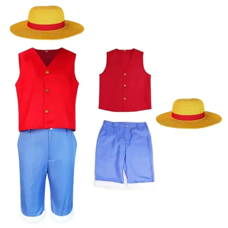 Movie Luffy Cosplay Costume Uniform Straw Hat Pants Top Suit for Adult Men Full Sets Halloween Carnival Party Clothes Role play
Movie Luffy Cosplay Costume Uniform Straw Hat Pants Top Suit for Adult Men Full Sets Halloween Carnival Party Clothes Role play