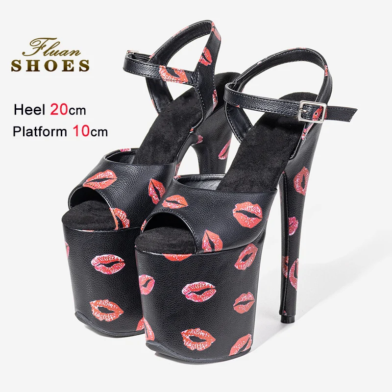 Sexy lip print Sandals 20CM/8Inches Ultra high heels Europe and America Versatile Platform Summer Shoes For Women Stripper Heels
Sexy lip print Sandals 20CM/8Inches Ultra high heels Europe and America Versatile Platform Summer Shoes For Women Stripper Heels