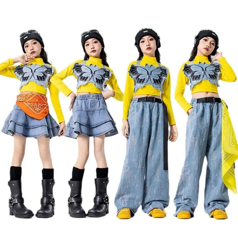 Hip Hop Girls Sweet Color Crop Tops Street Dance Jeans Children Streetwear Denim Mini Skirt Clothes Sets Kids Jazz Costumes
Hip Hop Girls Sweet Color Crop Tops Street Dance Jeans Children Streetwear Denim Mini Skirt Clothes Sets Kids Jazz Costumes