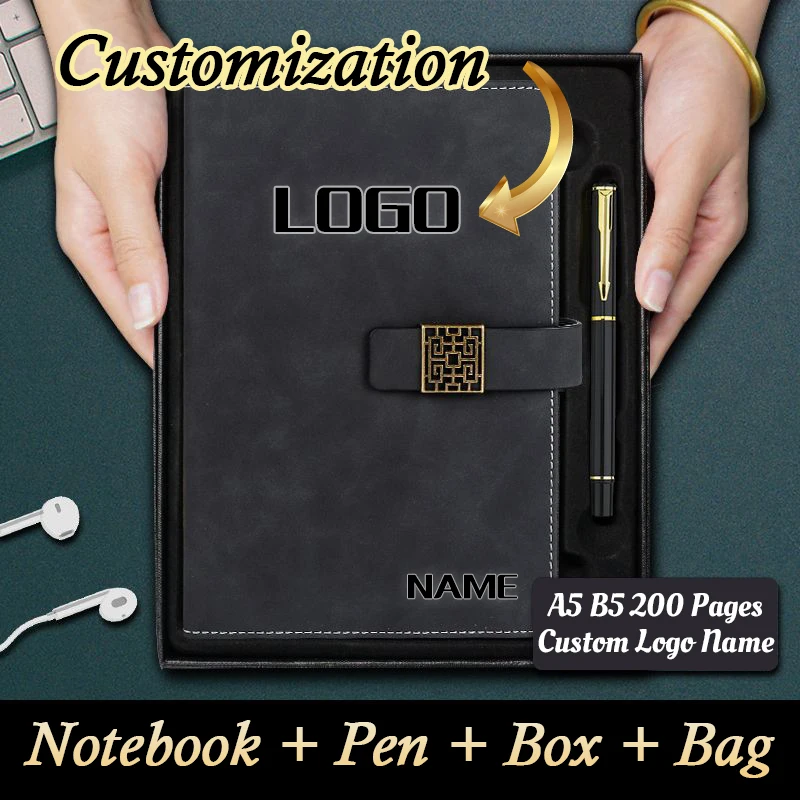 Personalized Logo Business Notebook Stationery A5 B5 Leather Buckle Notepad Thick LOGO Name Free Custom Office Notebook 200 Page
Personalized Logo Business Notebook Stationery A5 B5 Leather Buckle Notepad Thick LOGO Name Free Custom Office Notebook 200 Page